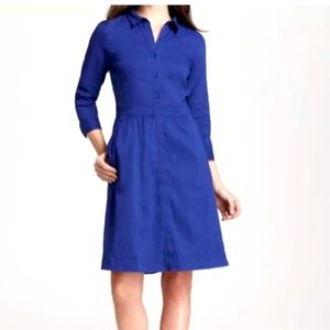 Eileen Fisher Shirt  Dress Linen- Royal Blue